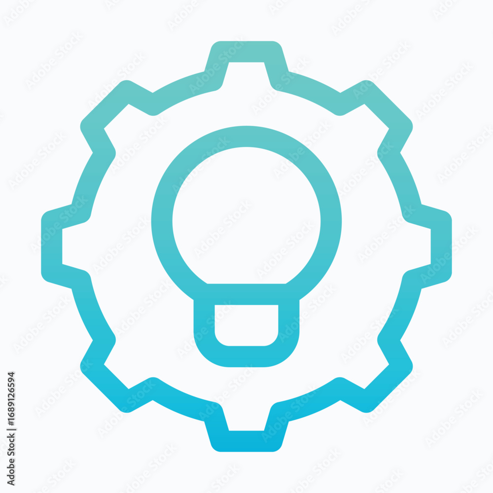 Creative SEO Idea Gear Isolated Vector Lineal Gradient Style Icon