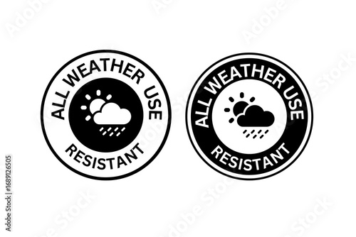 Obraz na płótnie Set of all weather useresistant stamps, weather resistant stamps set, label, but