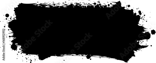 Grunge badge brush, hand drawn black sticker
