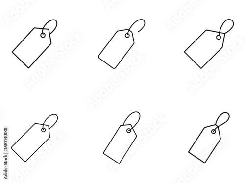 Price Tag Icons in Seamless Pattern on White Background Vector Illustration for Marketing and Retail Designs