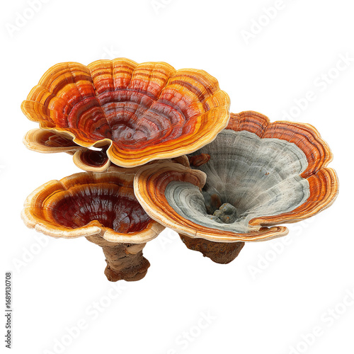 medicinal lingzhi mushroom in natural habitat
