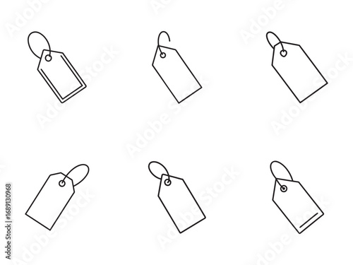 Price tag outline set for retail and business concepts a collection of minimal style product tags for marketing promotions