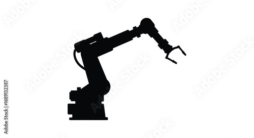 a robotic arm silhouette against white background
