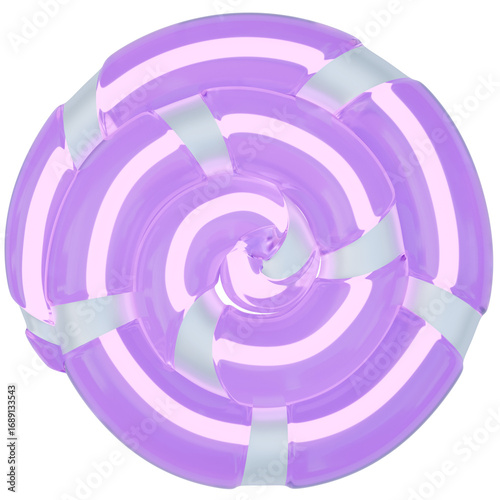 3D Modeling LolliPop Candy Icon Purple Light