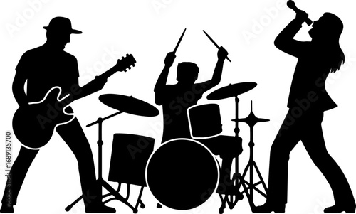 Music Band silhouette vector illustration