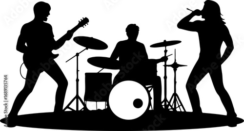 Music Band silhouette vector illustration