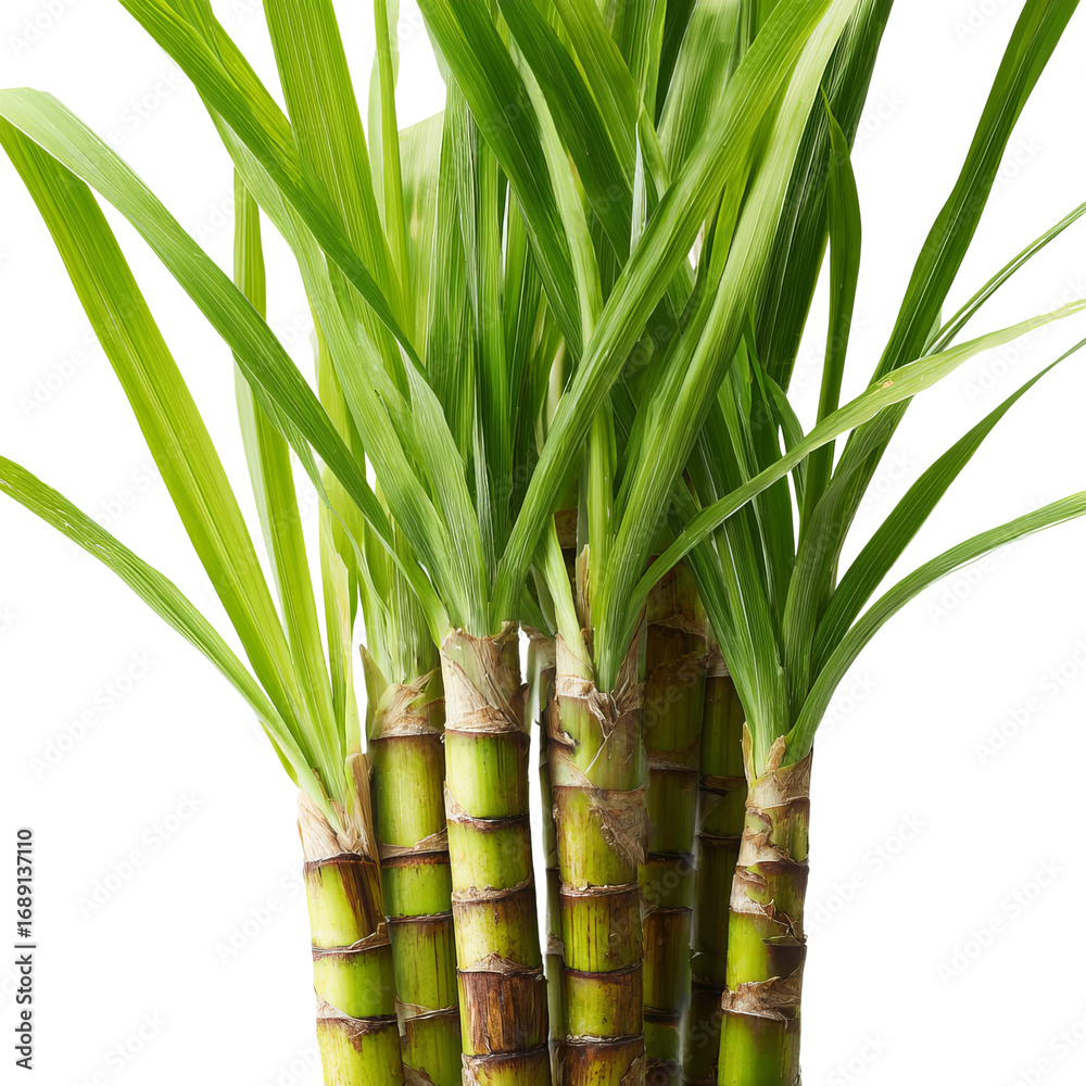 Fototapeta premium fresh green sugar cane isolated, full length 