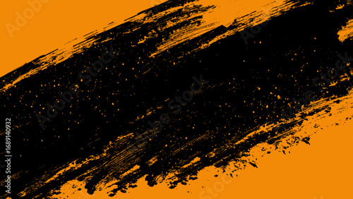 スプラッシュ効果のグランジ風オレンジ背景素材
