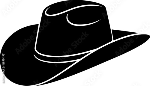 Western hat black silhouette Vector