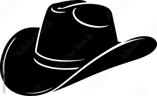 Western hat black silhouette Vector