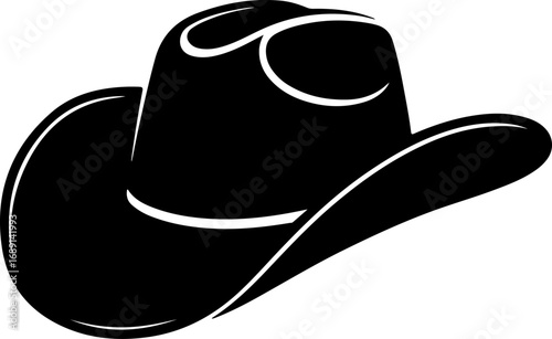 Western hat black silhouette Vector