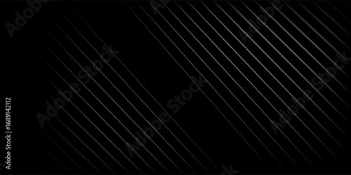 Black abstract background design. Modern wavy line pattern in monochrome colors. Premium stripe texture for banner, business backdrop. vector
