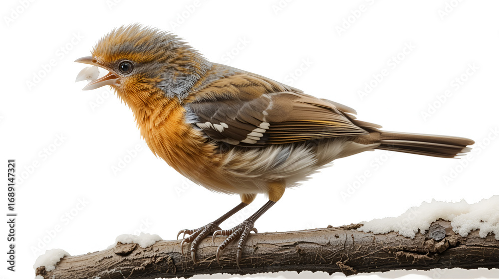 Fototapeta premium plucky bird isolated on white background PNG. AI GENERATED