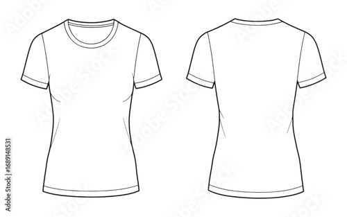 t-shirt mockup, front and back view, apparel design