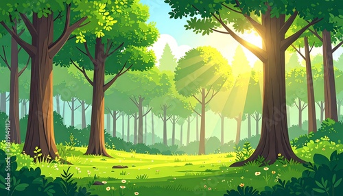 Sunny forest glade