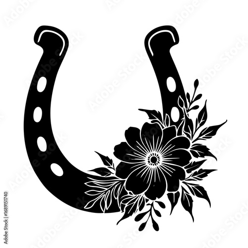 horseshoe with flowers