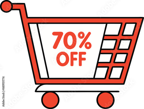 Black Friday Shopping Cart for discount and offer concept design. Vector illustration for advertisement design