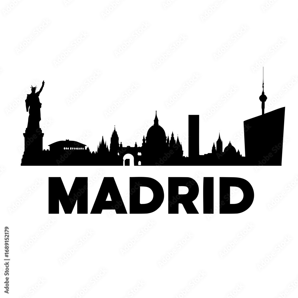 Obraz premium Madrid skyline silhouette
