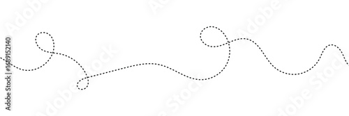 Long dashed hand drawn squiggle, Long squiggle dashed, loopy line vector icon isolated on transparent background in eps 10.
