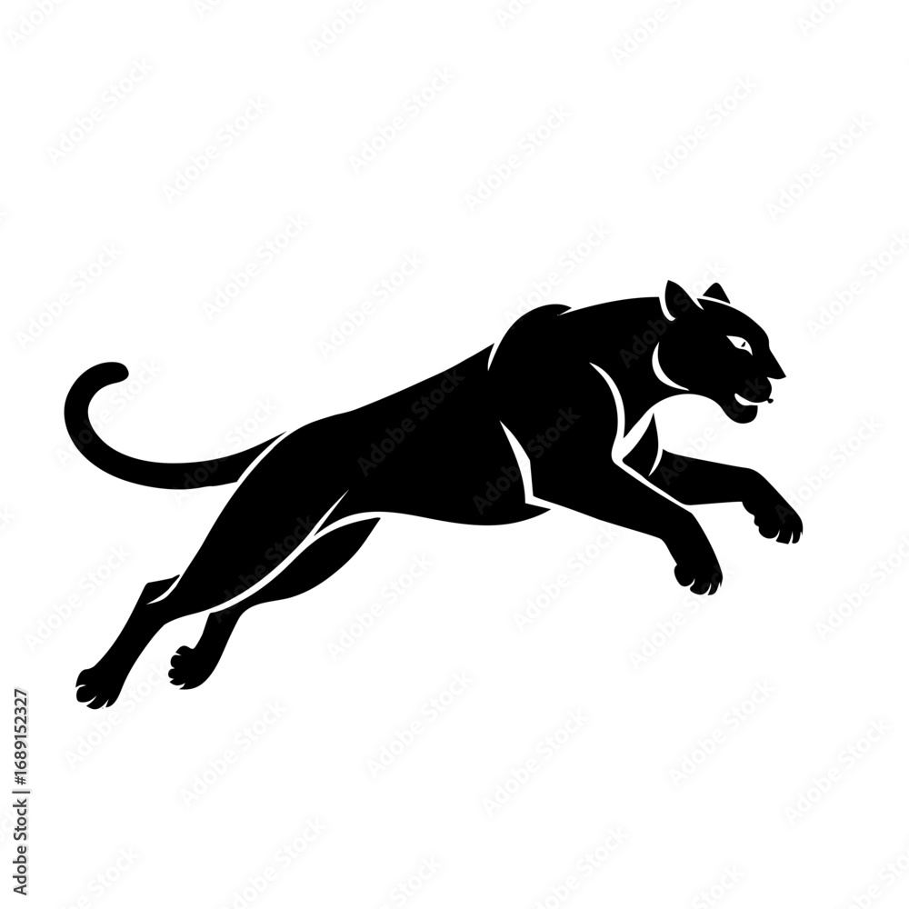 Obraz premium black panther jumping