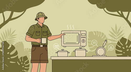 Explorer Chef: A modern kitchen amidst the jungle cooking up new adventures in food