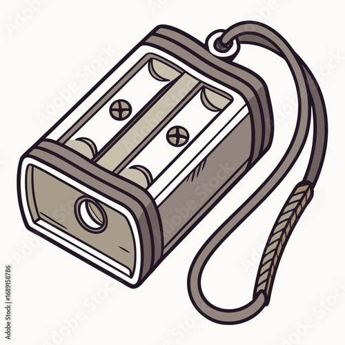 Portable Double Pencil Sharpener with Brown Cord