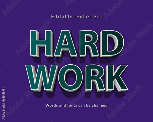 Hard work word text effect