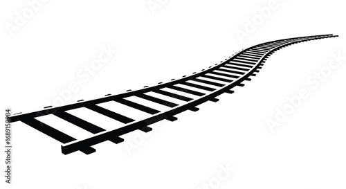 a winding railway track disappearing into distance