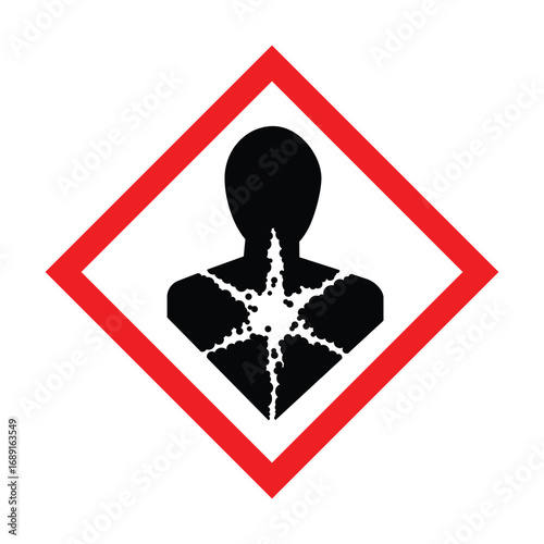 Health Hazard Pictogram – GHS-Compliant Safety Icon for Carcinogenic, Reproductive, and Organ Toxicity Labeling  High-Resolution Vector for Global Chemical Infrastructure