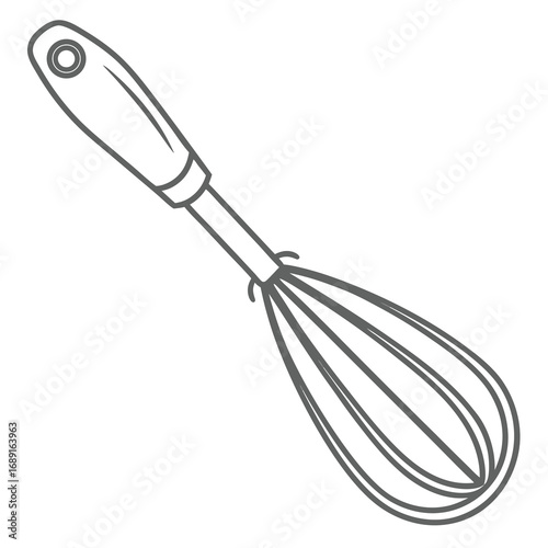 Minimalist monochrome egg beater icon for kitchen and culinary designs