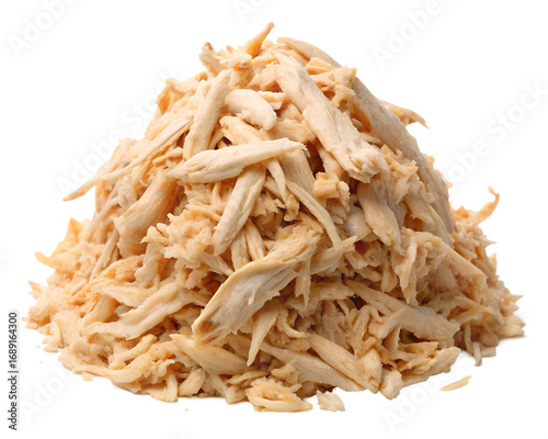 shredded chicken breast on transparent background