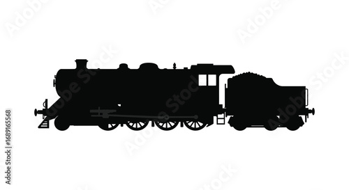 a silhouette of an old steam locomotive engine