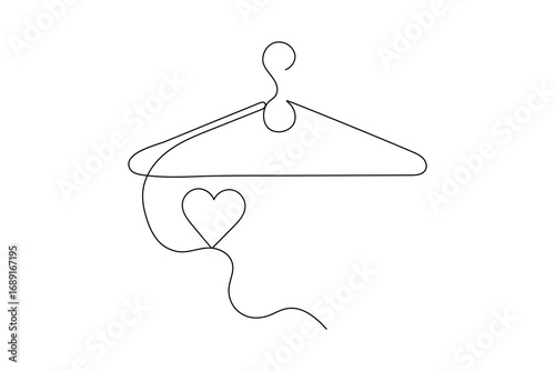 
Clothes hangers continuous one line drawing minimalist outline illustration

