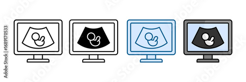 Ultrasound Scan Icon Set Multiple Style Collection