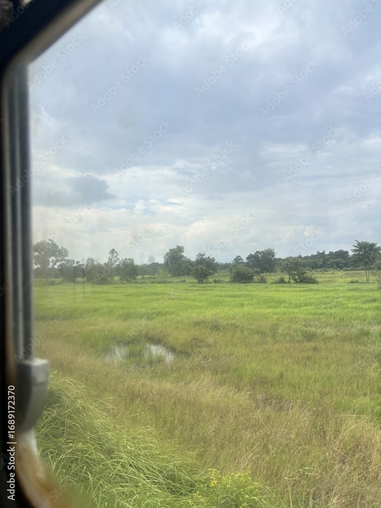 Fototapeta premium view from the window of a train