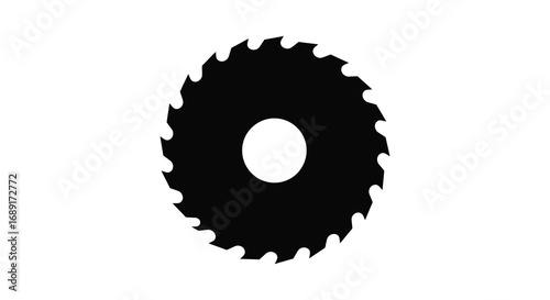a circular saw blade with sharp teeth and central hole
