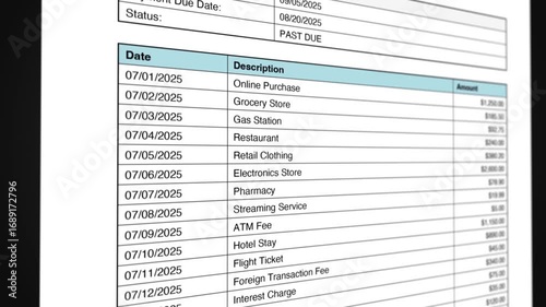 Overdue Credit Card Bill with Amount Due Notice Animation 1