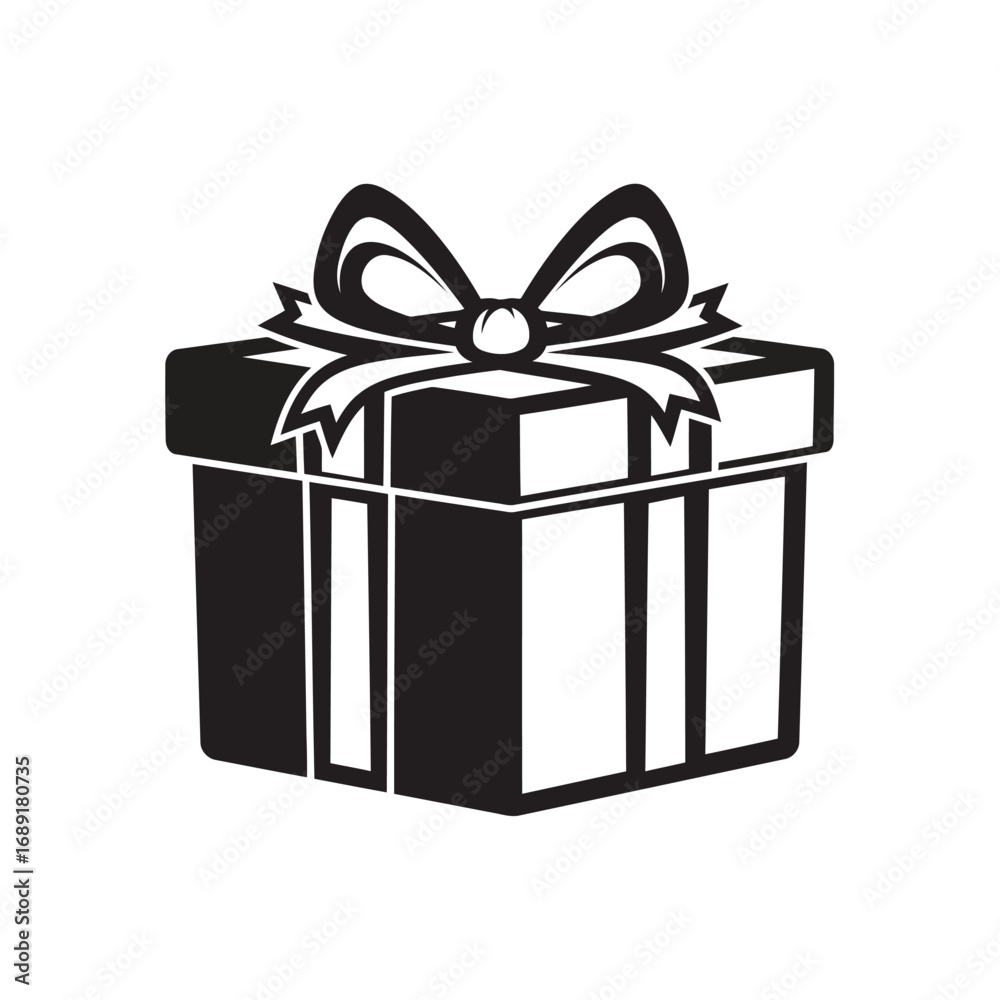 Obraz premium Gift box with bow icon vector