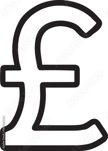 Hand Drawn Pound Sterling Icon – British Currency Symbol for Finance and Business