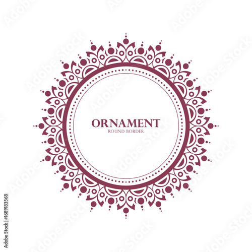 Decorative Ornamental Round Frame in Elegant Style for Invitation Border