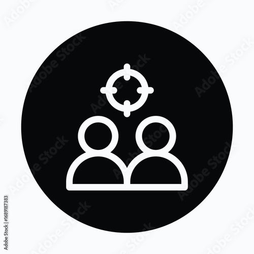 Target Audience SEO Users Isolated Vector Circular Style Icon