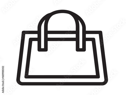 Modern clean minimalist bag icon elegant vector art