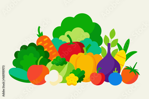 Vibrant assortment of fresh vegetables and fruits