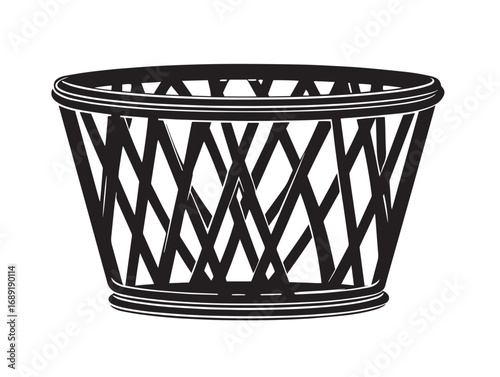 Elegant basket symbol in simple modern vector style