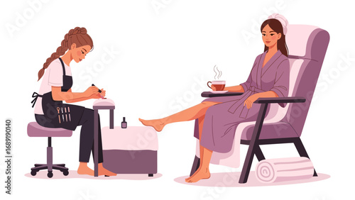 Professional pedicure service a relaxing foot treatment experience at a nail salon