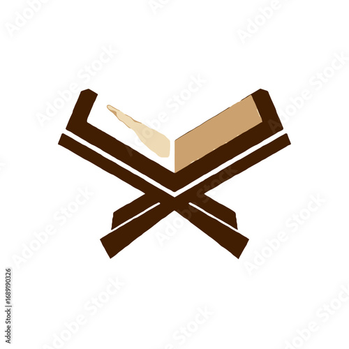 Vector art of islamic holy book stand, quran stand, rehal, book holder