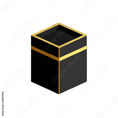 Vector art of the kaaba, islams holiest site, a cubic building at the center of the grand mosque in mecca, saudi arabia