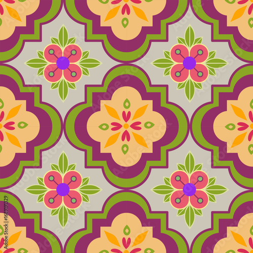 Moroccan Quatrefoil Pattern Vector Design - Islamic Moroccan Quatrefoil Pattern Geometric Background - Traditional Moroccan Quatrefoil Pattern