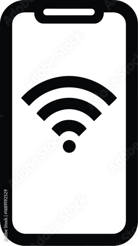 Smartphone wifi connection signal icon mobile wireless network access hotspot symbol