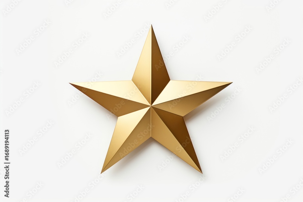 Fototapeta premium Christmas gold star papercut christmas symbol white background.